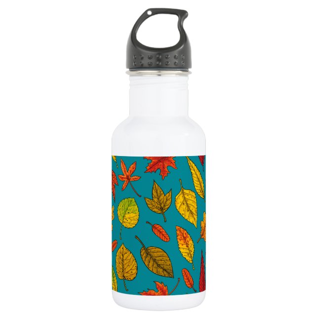 Autumn leaves stainless steel water bottle (Front)