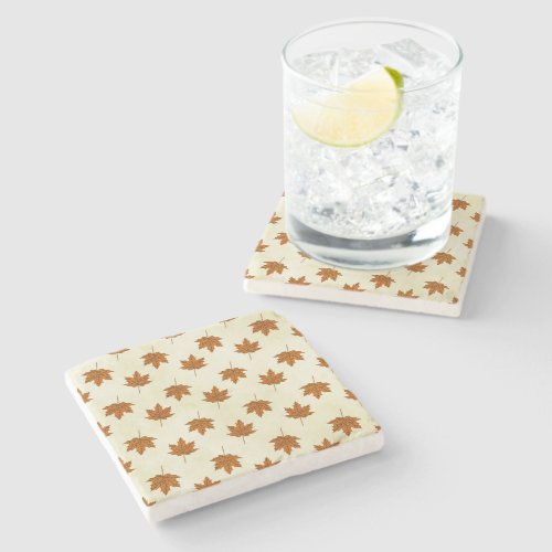 autumn leaves stone coaster