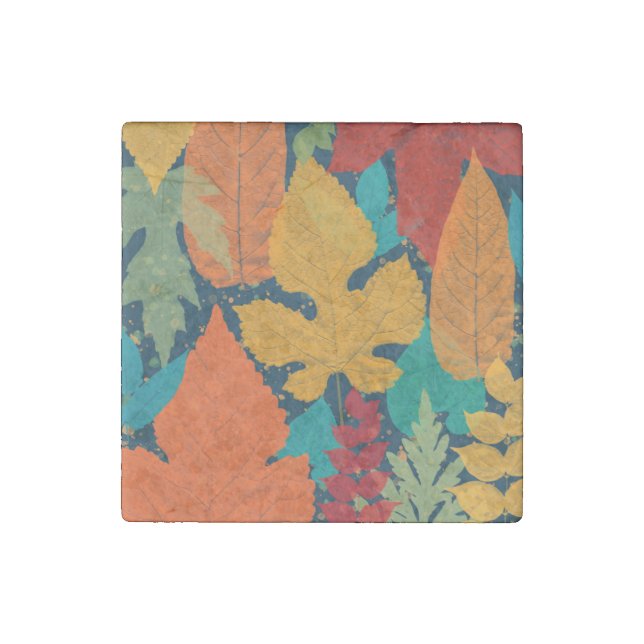 Autumn leaves stone magnet (Front)