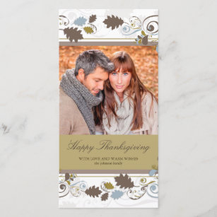 Autumn Leaves Swirls Thanksgiving Photo Card Autumn Leaves Swirls Thanksgiving Photo Card