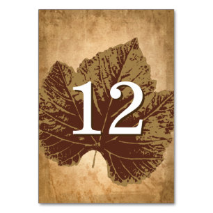 Autumn Leaves Table Card   Rustic Fall Wedding