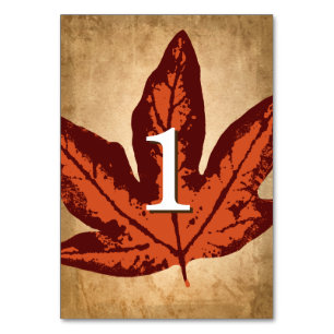Autumn Leaves Table Cards   Rustic Fall Weddings