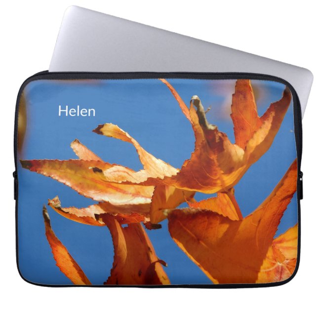 Autumn Leaves Tech Bag – Add Your Name (Front)