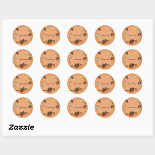 Autumn Leaves Template Classic Round Sticker