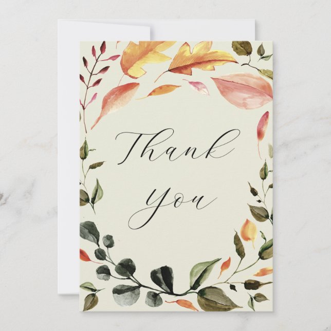 Autumn Leaves Thank You  Card (Front)