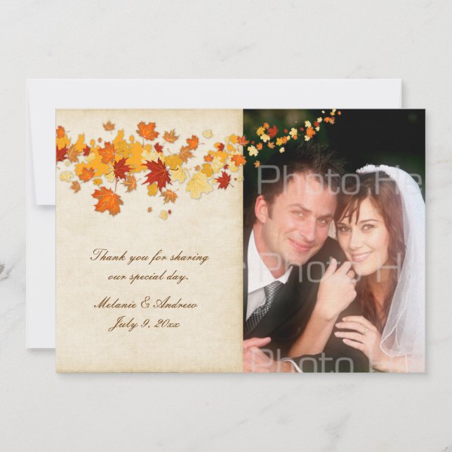 Autumn Leaves Thank You Card (Front)