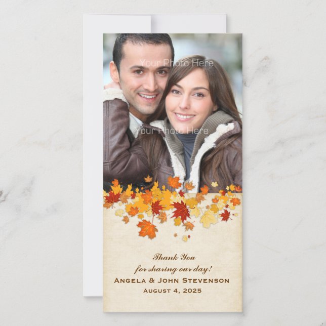 Autumn Leaves Thank You Card (Front)