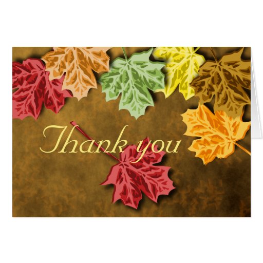 Autumn Leaves Thank You Note Card | Zazzle
