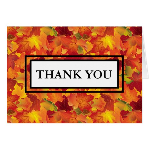 Autumn Leaves Thank You Note Card | Zazzle