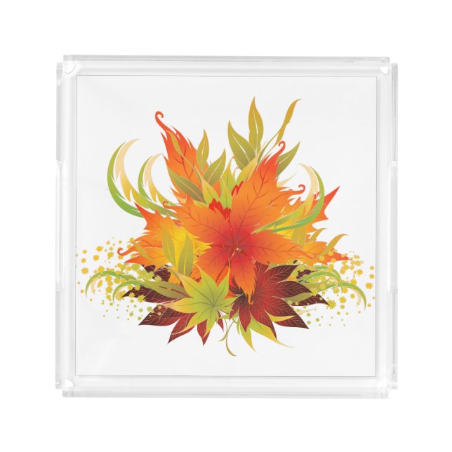 Autumn Leaves Thanksgiving Acrylic Tray (Front)