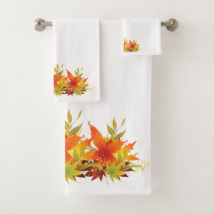 Autumn Leaves Thanksgiving Bath Towel Set