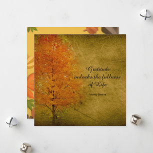 Autumn Leaves Thanksgiving Beautiful Chic Flat Holiday Card
