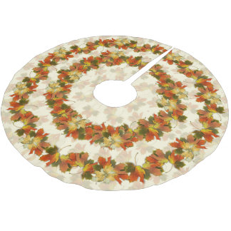 Autumn Leaves Thanksgiving Brushed Polyester Tree Skirt