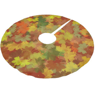 Autumn Leaves Thanksgiving Brushed Polyester Tree Skirt