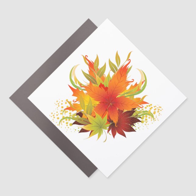 Autumn Leaves Thanksgiving Car Magnet (Front)