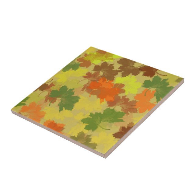 Autumn Leaves Thanksgiving Ceramic Tile (Side)