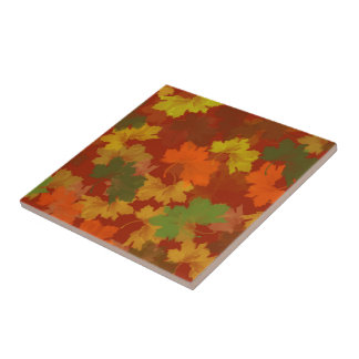 Autumn Leaves Thanksgiving Ceramic Tile