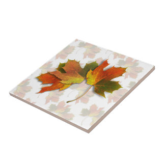 Autumn Leaves Thanksgiving Ceramic Tile