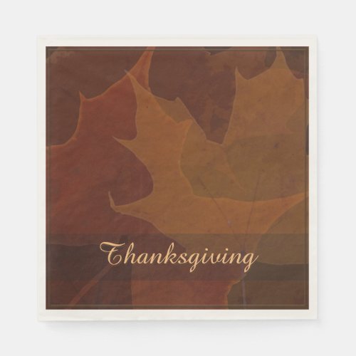 Autumn Leaves Thanksgiving Custom Text Color Napkins