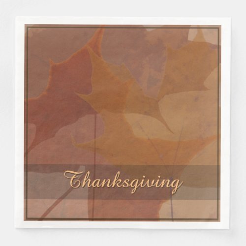 Autumn Leaves Thanksgiving Custom Text Color Paper Dinner Napkins