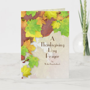 Autumn Leaves, Thanksgiving Day Prayer Card