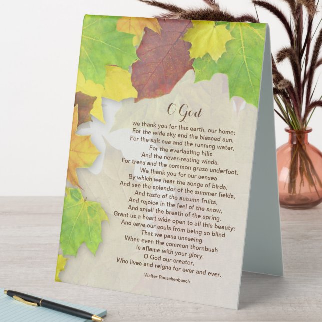 Autumn Leaves, Thanksgiving Day Prayer Table Tent (In SItu (Table))