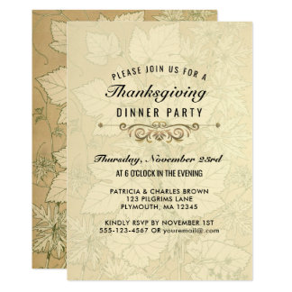 Elegant Thanksgiving Invitations & Announcements | Zazzle