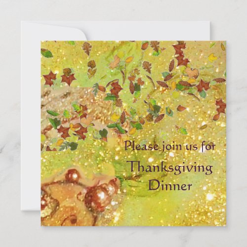 AUTUMN LEAVES Thanksgiving Dinner Invitation