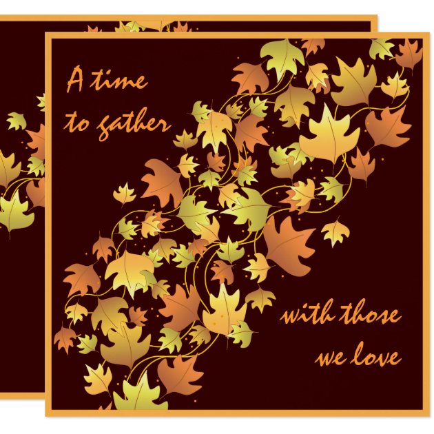 Autumn Leaves Thanksgiving Dinner Invitation
