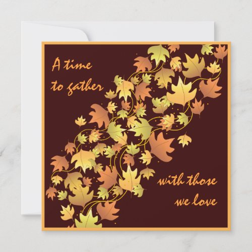 Autumn Leaves Thanksgiving Dinner Invitation