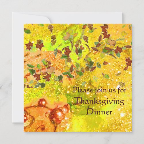 AUTUMN LEAVES Thanksgiving Dinner Invitation