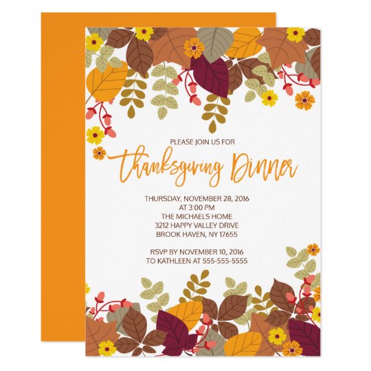 Thanksgiving Dinner Family Invitation 2