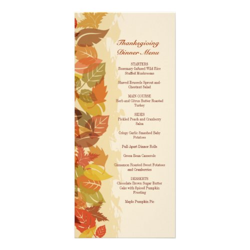 Autumn Leaves Thanksgiving Dinner Menu