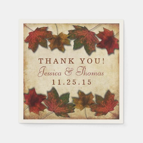 Autumn Leaves Thanksgiving Dinner Paper Napkins