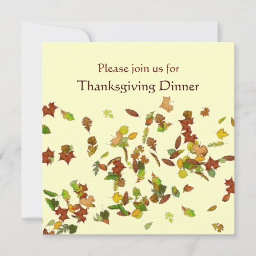 AUTUMN LEAVES Thanksgiving Dinner Party Invitation