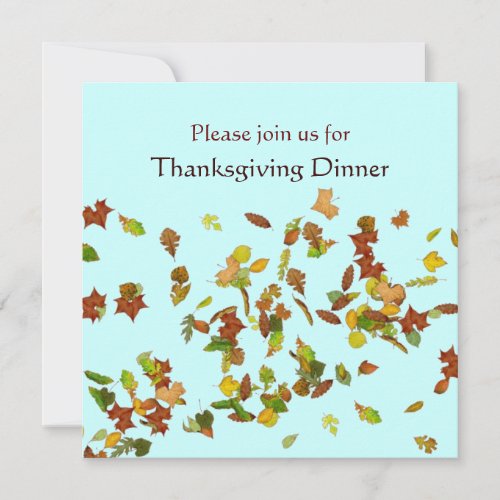AUTUMN LEAVES Thanksgiving Dinner Party Invitation