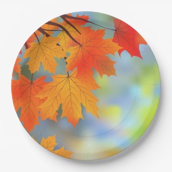 Autumn Leaves Thanksgiving Dinner Plate by all_items at Zazzle