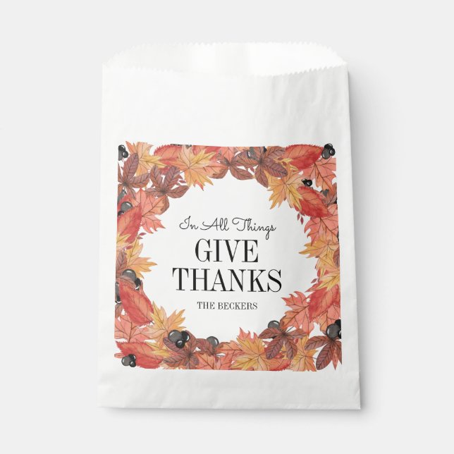 Autumn Leaves Thanksgiving Favor Bags (Front)