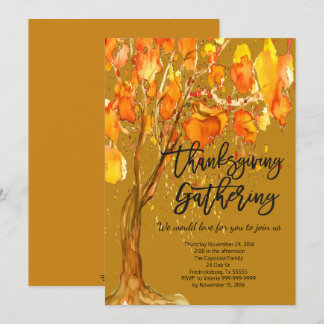 AUTUMN LEAVES THANKSGIVING GATHERING INVITATION
