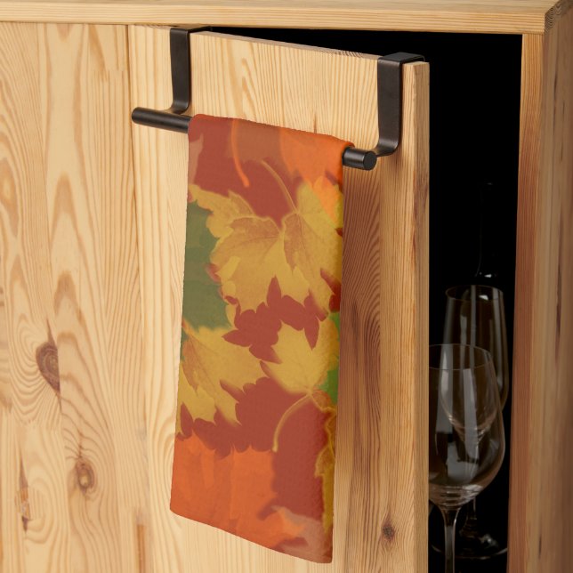 Autumn Leaves Thanksgiving Kitchen Towel (Thirds Fold)