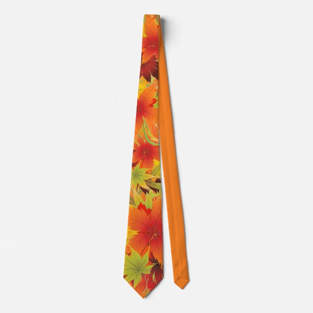 Autumn Leaves Thanksgiving Neck Tie (Front)