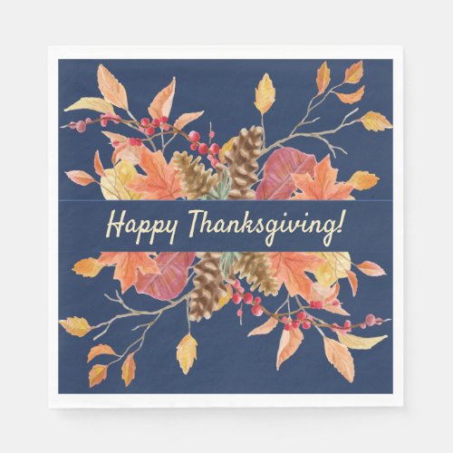 Autumn Leaves Thanksgiving Party Napkins