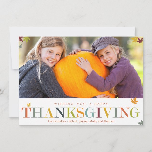 Autumn Leaves Thanksgiving Photo Cards