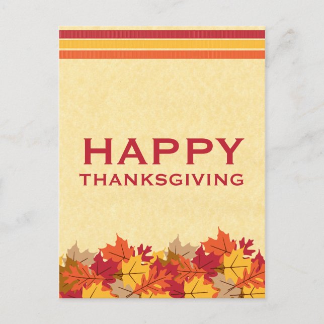Autumn Leaves Thanksgiving Postcard (Front)