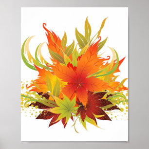 Autumn Leaves Thanksgiving Poster