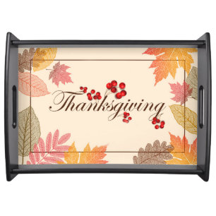 Autumn Leaves Thanksgiving Serving Tray