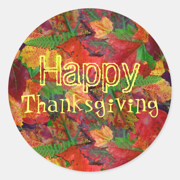Autumn Leaves Thanksgiving Stickers