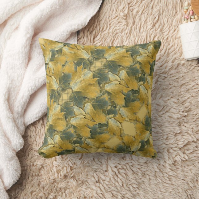 Autumn Leaves Thanksgiving Throw Pillow (Blanket)