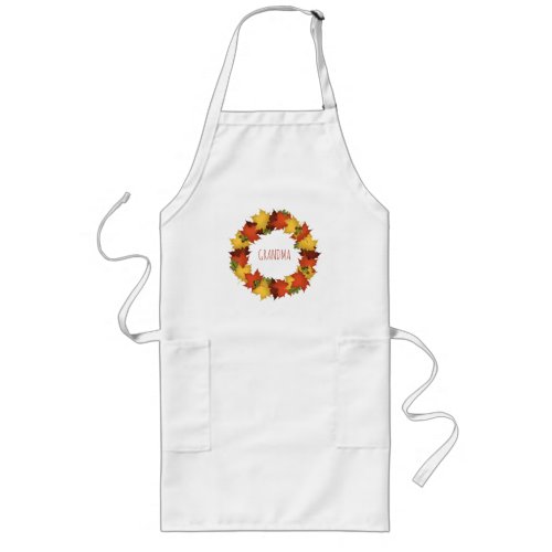 Autumn Leaves Thanksgiving Wreath Long Apron