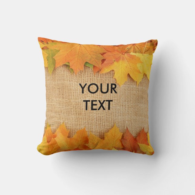 Autumn leaves throw pillow (Front)
